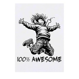 'Awesome Kid' Temporary Tattoo - Water Resistant, Skin-Safe, Non-Toxic Transfer (TO00075417)