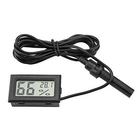 Termómetro higrómetro mini, LCD con sonda externa, monitor digital de humedad y temperatura para terrarios, acuarios, incubadoras, ideal para...      