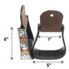 Majestic Ally Western Horse Aluminum Black Engraved Stirrups- Adults (Silver-Black)