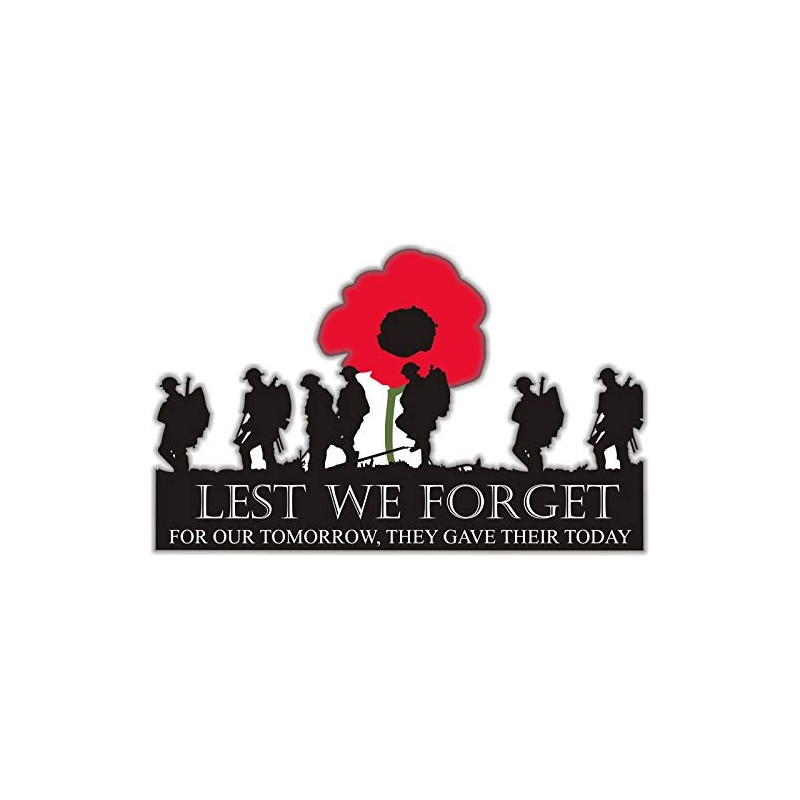 Van Lorry Sticker with Soldiers and Poppy Design - They
