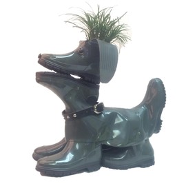 Boot Buddies 23 in. Sophie The Dog Sculpture & Planter Loyal Pet Companion Statue for Home and Garden
