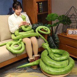 Champracer Snake Plush Toys, Realistic Plush Snake, Shiny Snake Plush Toys, Cuddly Snake Plush Stuffed Toy, Gifts for Children (160 cm, Black)