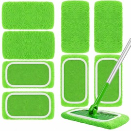 AmaVins 8-Pack Reusable Microfiber Mop Pads for 10-12" Mops