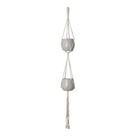 Artevasi Macrame Plant Hanger, Hanging Plant Holders, Double Basic Knot (white, 47 inch)