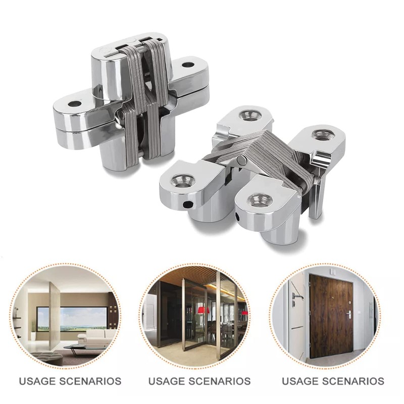 LAGALO 2 Pack 2.36 in Hidden Hinge Invisible Concealed Cross