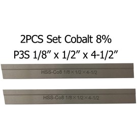 LLDSIMEX - Juego de 2 8% cobalto 1/8 pulgadas x 1/2 pulgadas x 4-1/2 pulgadas para corte de torno, hoja de corte paralelo