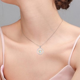 Dreamboat Sterling Silver Heart Necklaces for Women Celtic Knot Necklace Moonstone Necklace Love Necklaces Irish Heart Jewelry Valentines Day Gifts for Her Romantic