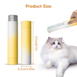 TUXTOOX Pet Hair Removal Tool 2-in-1 Pet Grooming Hair Comb & Hair Brush Cleaner Used For Removing Cat Dog Hair from Sofas, Clothes (Orange)