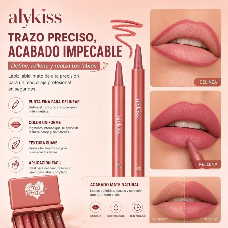 Set De 6 Labiales Labial Mate Labial A Prueba De