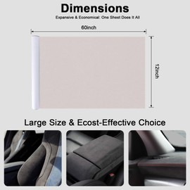 RadiantDecor RadiantDecor Premium Beige Suede Fabric Wrap - 12x60 inch Suede Wrap for Car Interior - Self-Adhesive Microfiber and Synthetic Leather, Stretchable Interior Film for Car and Home Decor