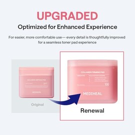 MEDIHEAL Retinol&Peptide Toner Pads, Skin Firming (100 Count) | with Retinol & 6 Peptide Complex | Firming & Wrinkle Care | Plastic-Free Vegan Pads | 