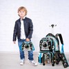 Egchescebo Kids Rolling Backpack for Boys Astronaut Suitcases Trolley Roller