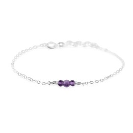 Amethyst Dainty Anklet in Sterling Silver