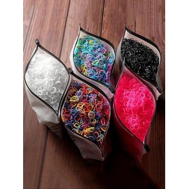 Colorful Mini Hair Ties Set with Storage Bag, High Elasticity Cute Scrunchies for All Seasons, Boho Hairstyles Hair Accessories for Women:_White__1 pack