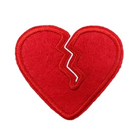Valentines Day Funny Gifts, Broken Heart Embroidered Iron On Patch