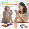 puiaxod Montessori Toy from 1 Year, 3-in-1 Colourful Montessori Wooden