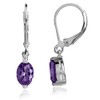 Silvershake 1.44ct. 7x5mm Petite Natural African Amethyst 925 Sterling Silver