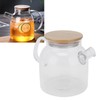 Transparent Glass Tea Pot 600ml Large Capacity Heat Resistant Water