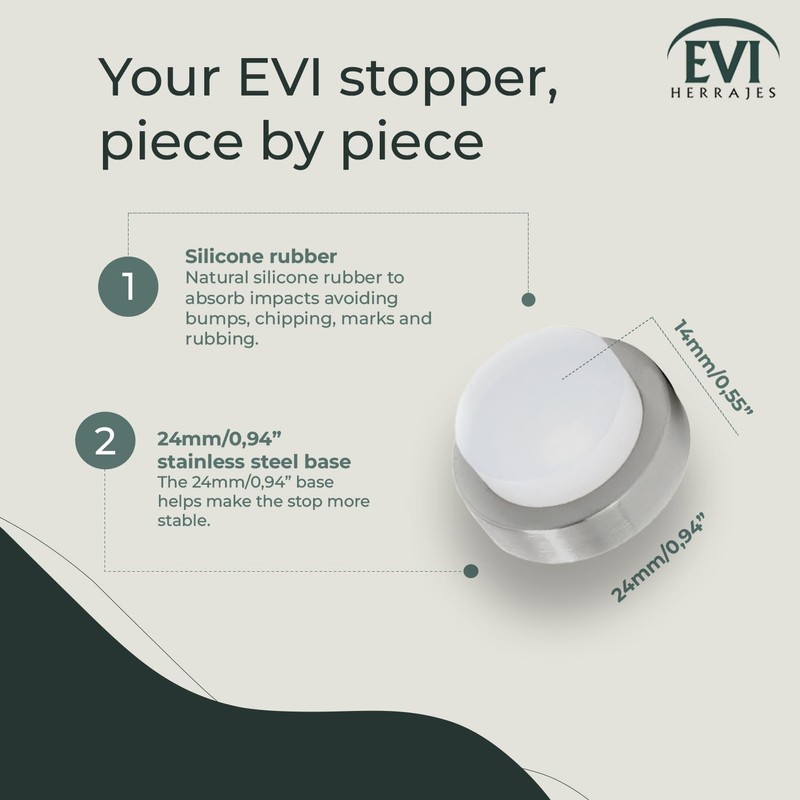 EVI Herrajes | Door Stop | 0.94" x 0.55" |