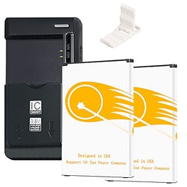 AceSoft Lasting Power Substitutable Li_ion Business Extra 2X 4600mAh Battery Universal Dock Charger with USB Output Port Folding Bracket Compatible withLG Stylo 2 V VS835 Verizon
