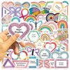 50-Piece Soothing Sensory Cartoon Stickers - Calming Waterproof Decals for