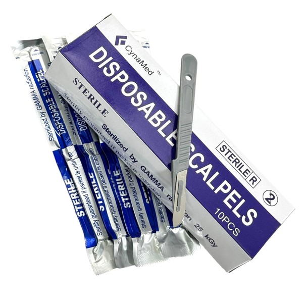Disposable Sterile Scalpels (10 Pack) - Size #10 High Carbon