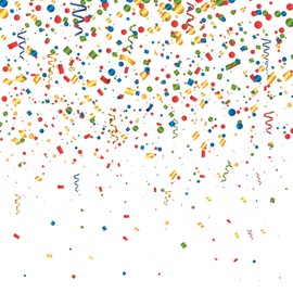 Happy Birthday Photo Booth Backdrop - Colorful Confetti Party Decoration for Kids and Adults (6ft x 6ft)