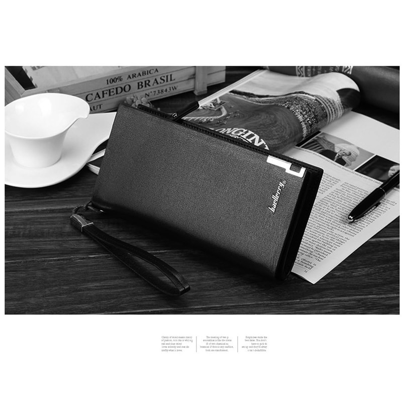 YUEcthynous Men's Long Leather Wallet Large with Many Compartments Design,