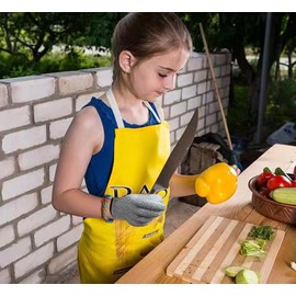 ohsuni 2 Pairs Cut Resistant Gloves for Kids 10-13 Years, Level 5 Protection Cutting Gloves Food Grade for Cooking, Whittling, Wood Carving, Gardening and DIY(Green-XS)