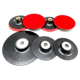 EMPORA Sanding Disc Support Plate for Angle Grinder - 115 mm - 125 mm - 180 mm - M14 - Support Pad for Drill/Angle Grinder (with Velcro Hard, 115 mm)