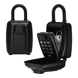 Key Lock Box for Outside Door Handle 12 Digit Combination Security Lock Box for Keys Portable Lockbox with Detachable Shackle Waterproof Outdoor Key Safe Storage Box for Realtors Home Airbnb Garage
