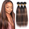 Highlight Bundles P1B30 Staright Human Hair Bundle Two Tone Black