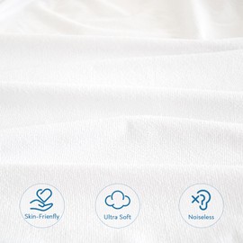 2 Pack Twin Extra Long (XL) Waterproof Mattress Protector, Premium Terry Twin XL Sheets Fitted up to 14'' Depth Pocket, Ultra Soft and Breathable Mattress Topper Pad Cover XL Twin, Noiseless White