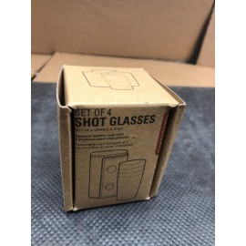 Kikkerland Camping / Travel 4pc Stainless Steel Shot Glass Set with Leather Case