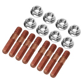 8 Pieces M8 1.25 Thread Turbo Stud Kit 8 mm Metal Alloy High Pressure Resistant Exhaust Manifold Screw Nut Hardware
