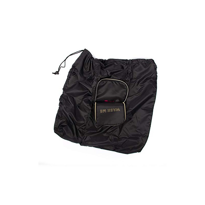 MIAMICA Black and Gold inchesWash Meinches Travel Expandable Laundry Bag,