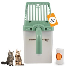 Neater Pet Brands Neater Scooper XL Cat Litter Scoop, 15 Refill Bags – Extra-Large Capacity Mess-Free Cat Litter Scooper with Bag for Large & Multiple Cats, Spill-Proof Litter Box Scooper with Holder
