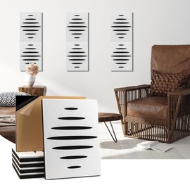 Art3d 6-Pack Self-Adhesive Soundproof Acoustic Panels for Wall, 16 x 12 Inch Wave Design Noise Block with Polyester & Foam for Bedroom Studio Office