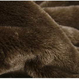 Bear Short Hair Fur Faux Fur Short Pile Fabric by The Yard (Brown), 0.5 Inches