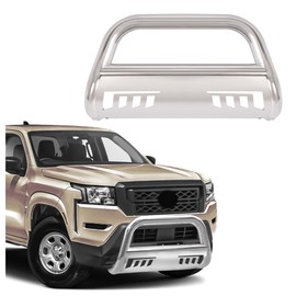 KUAFU Front Bull Bar Compatible with 2022 2023 2024 2025 Nissan Frontier Pickup Truck 3” Front Bumper Brush Grille Grill Guard Stainless Steel Polishing Silvery