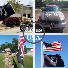JAYUS 3 Ply Pow Mia Flag 3x5 Outdoor Double Sided 200D Polyester Black Pow Flags Banner- You are Not Forgotten Prisoner of War Flag- Memorial Veterans,Armed Forces,Military Flag with 2 Grommets