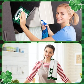 Honoson Paños de Cocina de San Patricio Toalla de Mano de Granja Trapo de Platos Ultra Absorbente Suave y de Secado Rápido Paño de Limpieza de Poliéster para Suministros Cocina Hogar (Estilo Cuadros)