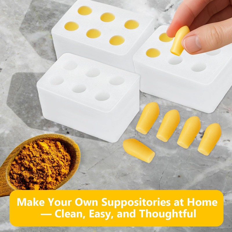 Reusable Silicone Suppository Molds Kit – 4-Pack 2ML Molds for