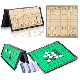Shogi Reversi Board Game Set, Magnetic Game, Foldable, Storage, Board Play, Set of 2, Magnetic, Gi Board, Folding Storage Checkerboard