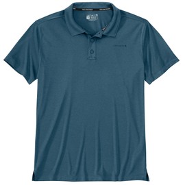Carhartt Men's Force Sun Defender Relaxed Fit Lightweight Short-Sleeve Polo, Storm Blue Heather