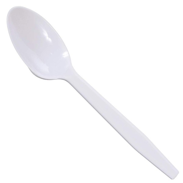 Daxwell Plastic Teaspoons, Medium Weight Polystyrene (PS), White, A10000721 (Case of 1,000)