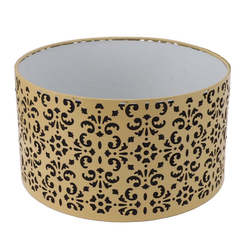 Metal Barrel Lampshade Hollow Exquisite Wrought Iron Lamp Shade with