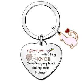 Wife Key Chains Ring Women Girlfriend Valentines Day Soulmate Birthday Gift Keyrings Cat Tag I Love You With All My Heart Romantic Funny Keepsake Her Engagement Thanksgiving Christmas Wedding Presents