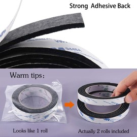Shintop Felt Tape DIY Adhesive Heavy Duty Felt Strip Roll Cut into Any Shape to Protect Your Hardwood and Laminate Flooring, 0.5 x 59 Inches (Pack of 2, Black)