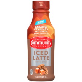 Community Coffee Caramel Pralines and Cream Iced Latte Ready To Drink, 13.7 Ounce Bottle (Pack of 1)